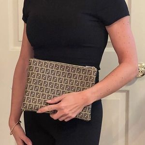 FENDI zip clutch